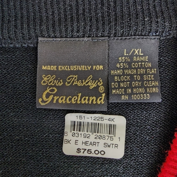 Vintage Elvis Presley ExclusiveGraceland Black Embroidered Cardigan Collectible - Picture 6 of 15